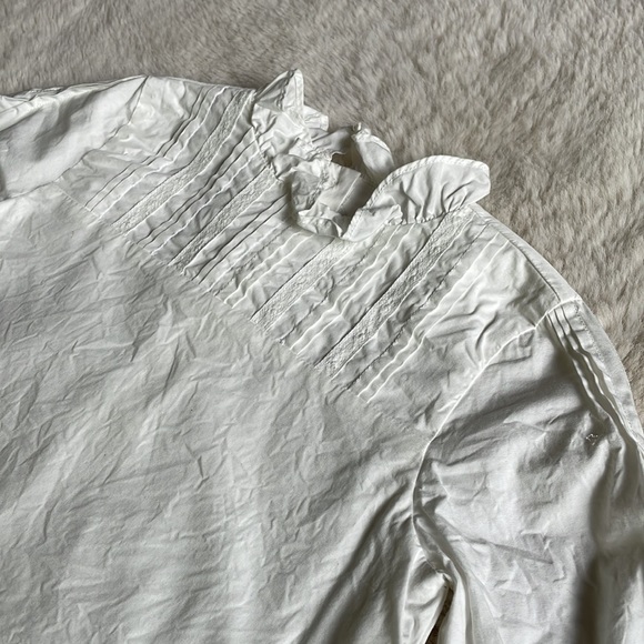 Janie and Jack | White Pintuck Ruffle Collar Blouse | 8 - Picture 11 of 16